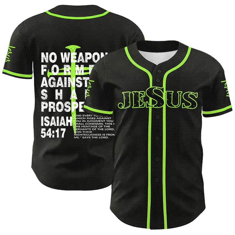 Christianartworkshop Kein gegen mich geschmiedetes Gewehr soll Erfolg haben (Baseballtrikot) - Grün - 5XL - image 18