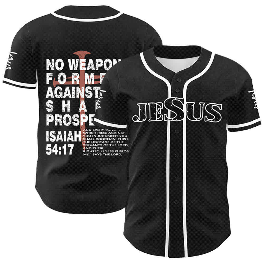 Christianartworkshop Kein gegen mich geschmiedetes Gewehr soll Erfolg haben (Baseballtrikot) - Weiß - 5XL - image 0