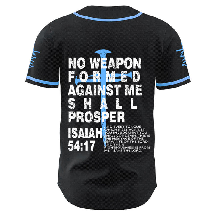 Christianartworkshop Kein gegen mich geschmiedetes Gewehr soll Erfolg haben (Baseballtrikot) - Blau - 5XL - image 12