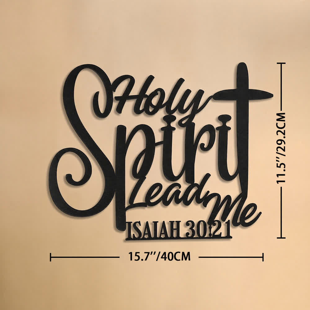 Christianartworkshop Jesaja 30,21 Heiliger Geist führe mich Kreuzschriftzug Metall Wanddeko: Symbol sanfter göttlicher Führung - 15,75''*11,5''*0,04''/40*29,2*0,1 cm - image 6