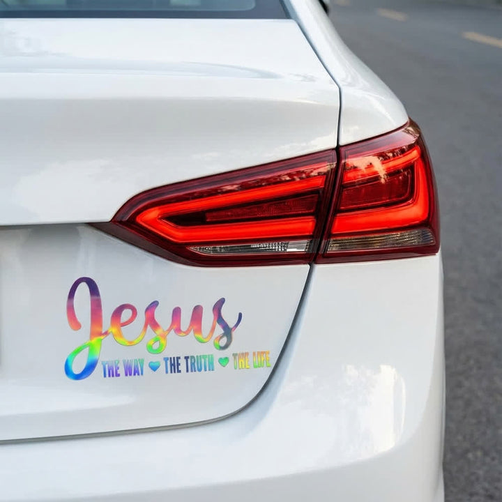 Christianartworkshop Autoaufkleber in Schreibschrift: Jesus – Der Weg, die Wahrheit, das Leben – Herzakzent - image 11