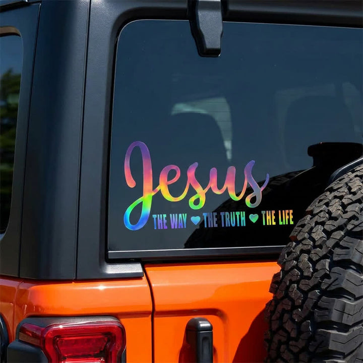Christianartworkshop Autoaufkleber in Schreibschrift: Jesus – Der Weg, die Wahrheit, das Leben – Herzakzent - image 10