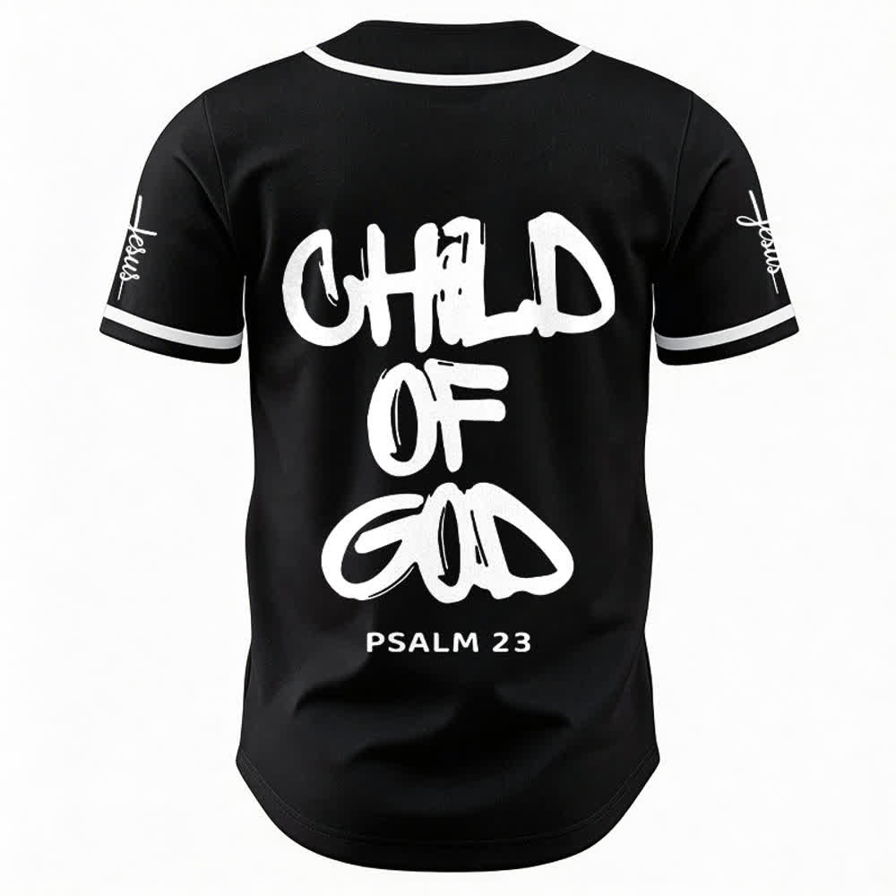 Christianartworkshop Baseballtrikot „Child Of God“ mit mehrfarbigen Kontraststreifen - image 1