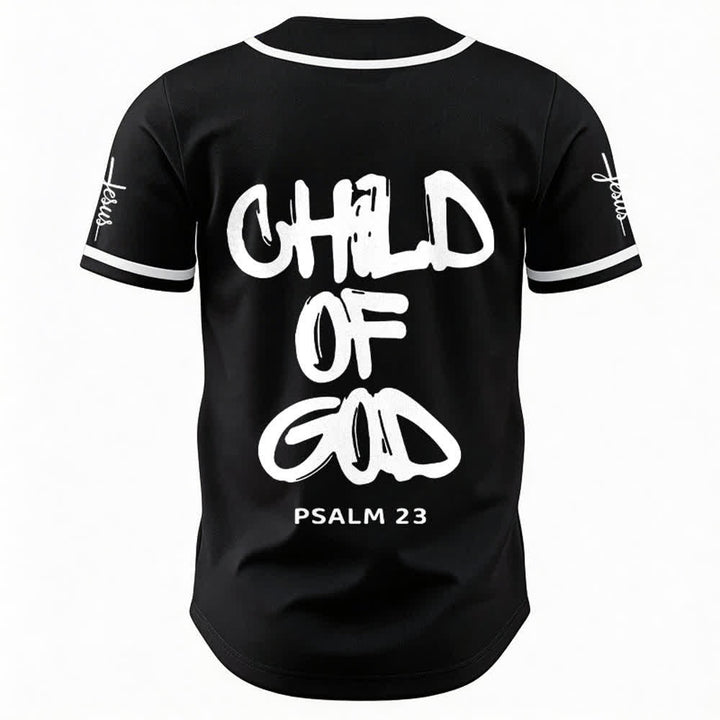 Christianartworkshop Baseballtrikot „Child Of God“ mit mehrfarbigen Kontraststreifen - image 1