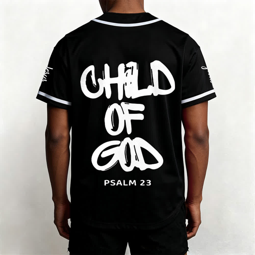 Christianartworkshop Baseballtrikot „Child Of God“ mit mehrfarbigen Kontraststreifen - image 3