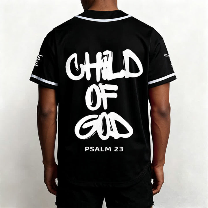 Christianartworkshop Baseballtrikot „Child Of God“ mit mehrfarbigen Kontraststreifen - image 3