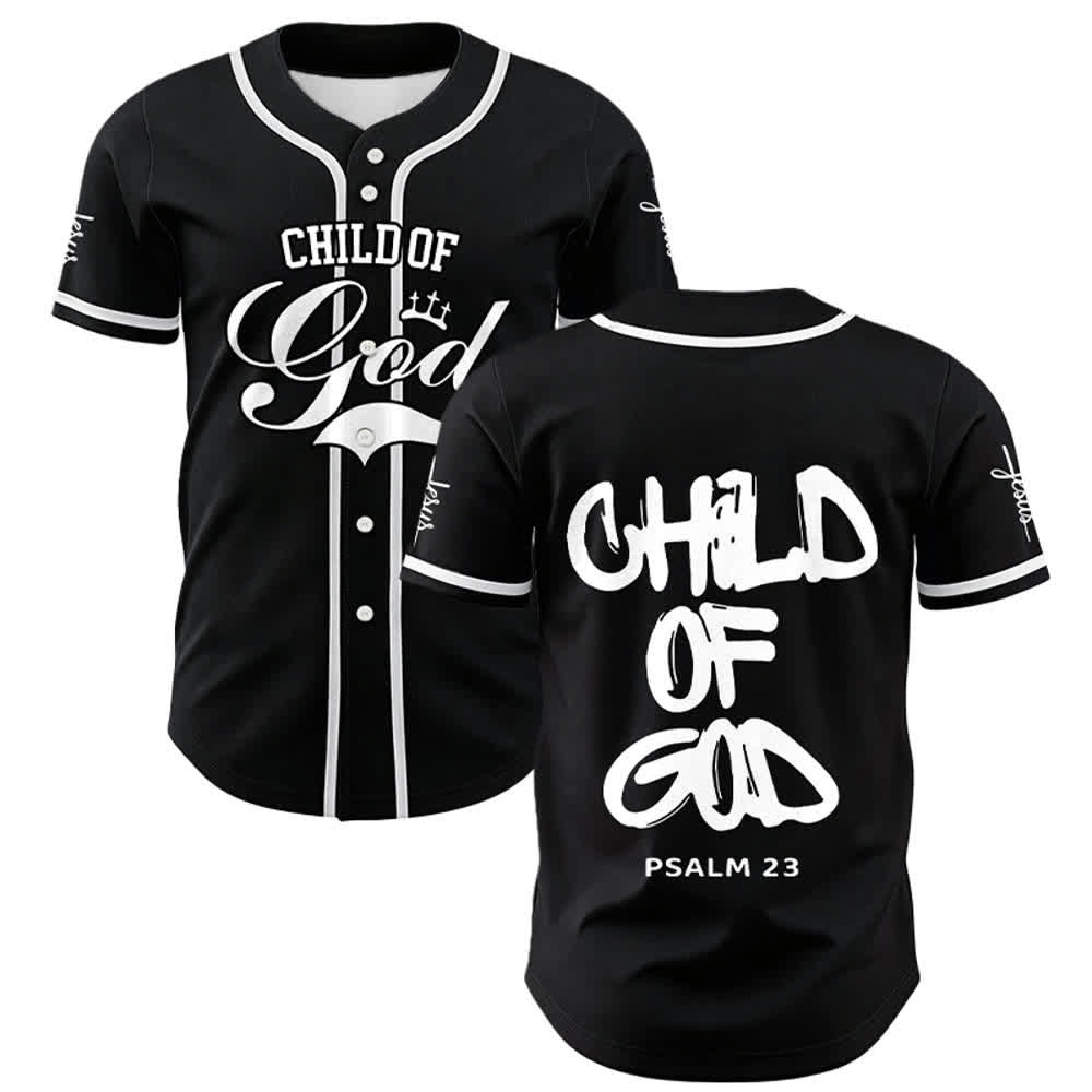 Christianartworkshop Baseballtrikot „Child Of God“ mit mehrfarbigen Kontraststreifen - Marineblau - 5XL - image 0