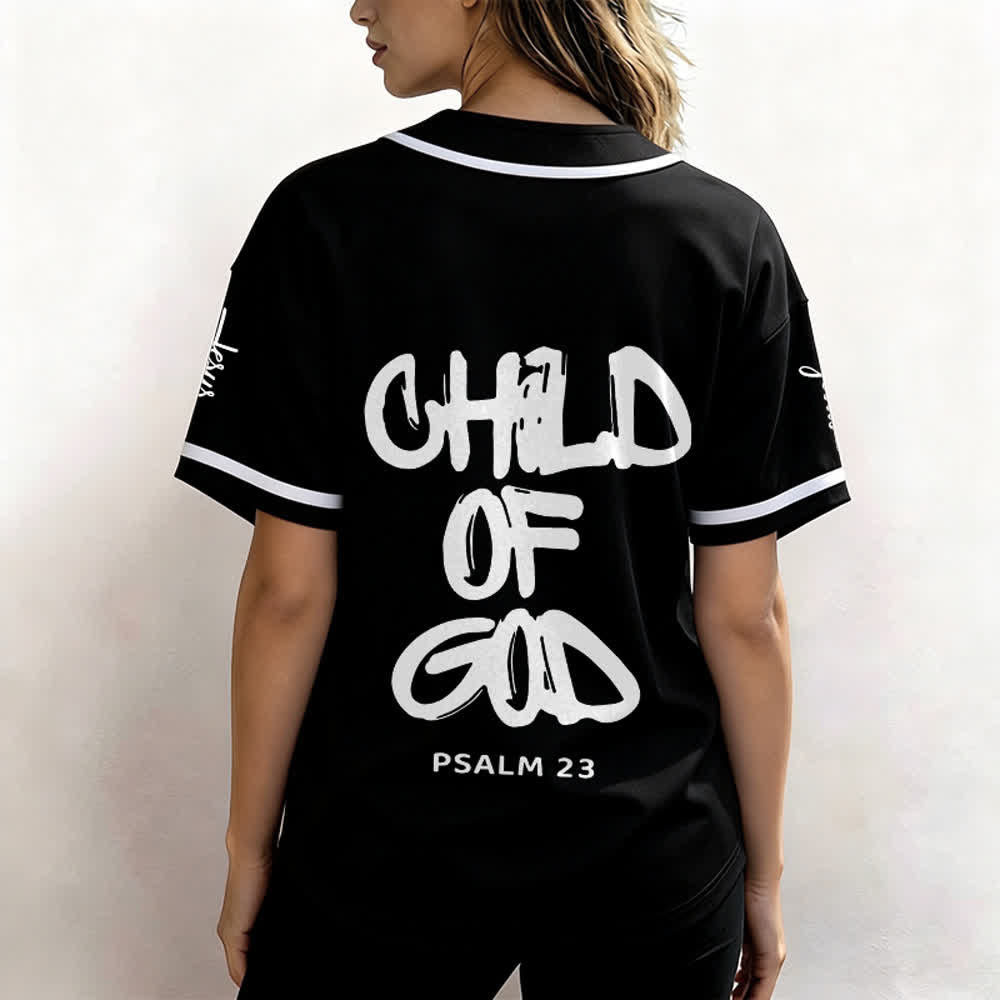 Christianartworkshop Baseballtrikot „Child Of God“ mit mehrfarbigen Kontraststreifen - image 5