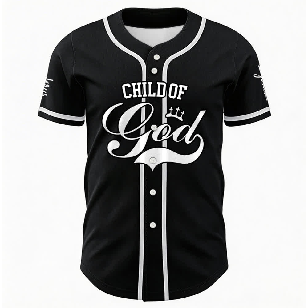Christianartworkshop Baseballtrikot „Child Of God“ mit mehrfarbigen Kontraststreifen - image 2