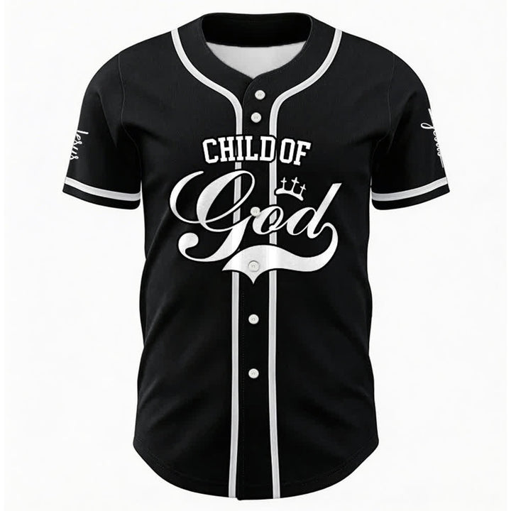 Christianartworkshop Baseballtrikot „Child Of God“ mit mehrfarbigen Kontraststreifen - image 2