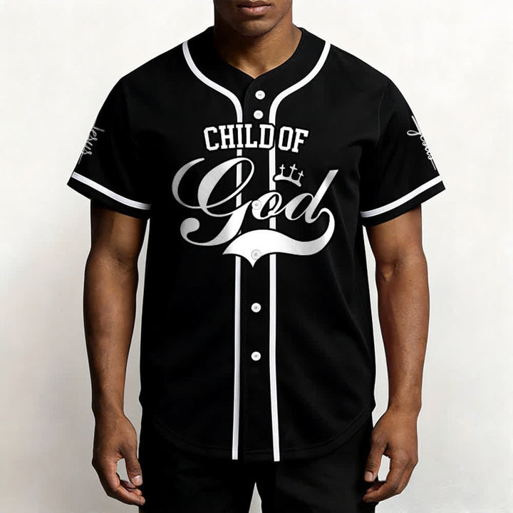 Christianartworkshop Baseballtrikot „Child Of God“ mit mehrfarbigen Kontraststreifen - image 4