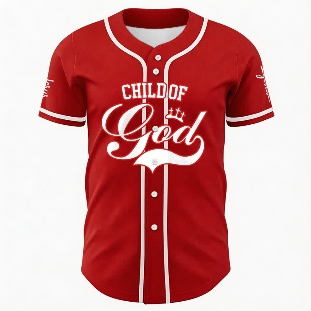 Christianartworkshop Baseballtrikot „Child Of God“ mit mehrfarbigen Kontraststreifen - image 9