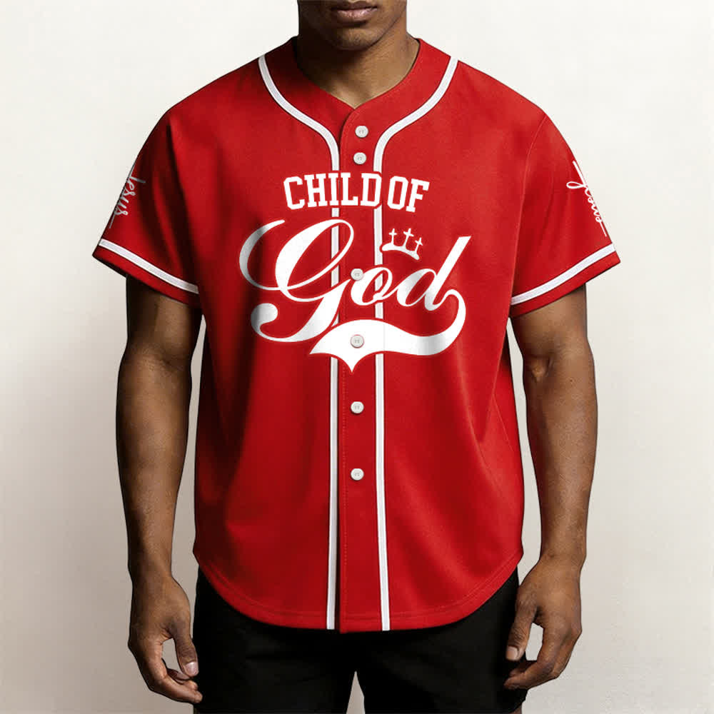 Christianartworkshop Baseballtrikot „Child Of God“ mit mehrfarbigen Kontraststreifen - image 11