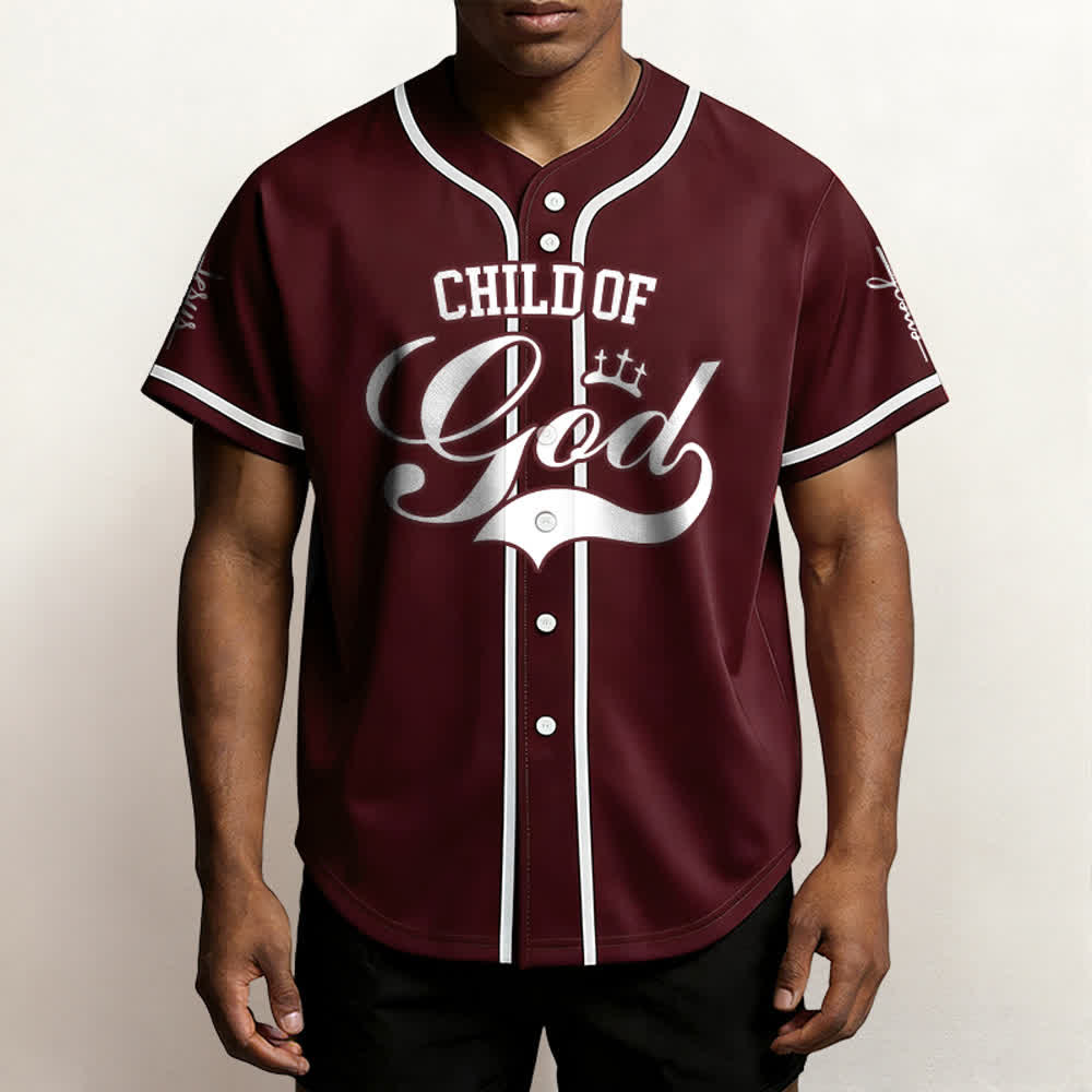 Christianartworkshop Baseballtrikot „Child Of God“ mit mehrfarbigen Kontraststreifen - image 18
