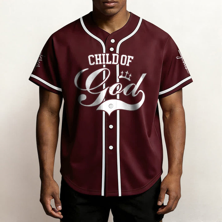 Christianartworkshop Baseballtrikot „Child Of God“ mit mehrfarbigen Kontraststreifen - image 18