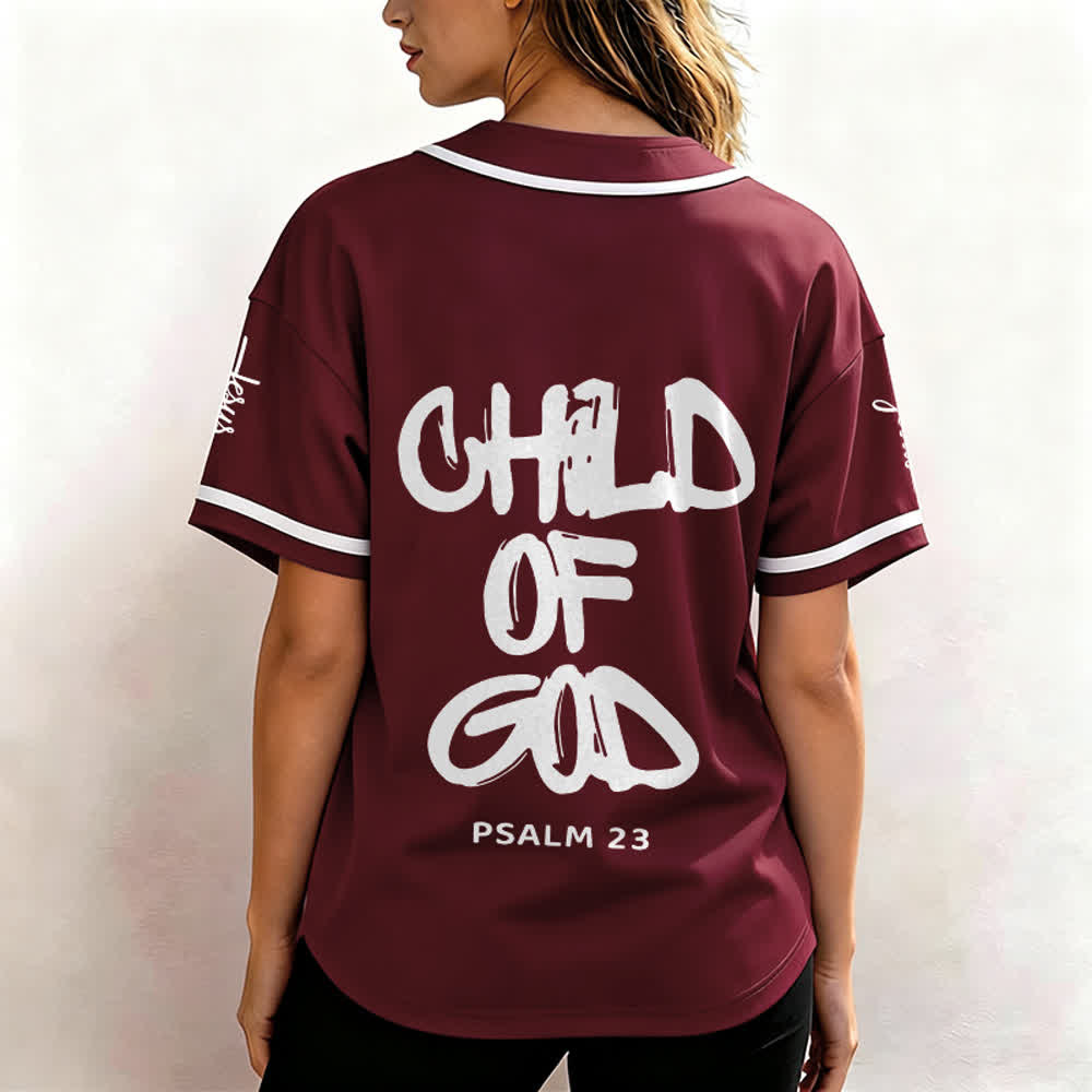 Christianartworkshop Baseballtrikot „Child Of God“ mit mehrfarbigen Kontraststreifen - image 19