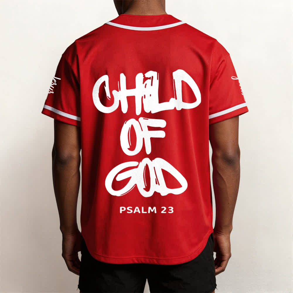 Christianartworkshop Baseballtrikot „Child Of God“ mit mehrfarbigen Kontraststreifen - image 10
