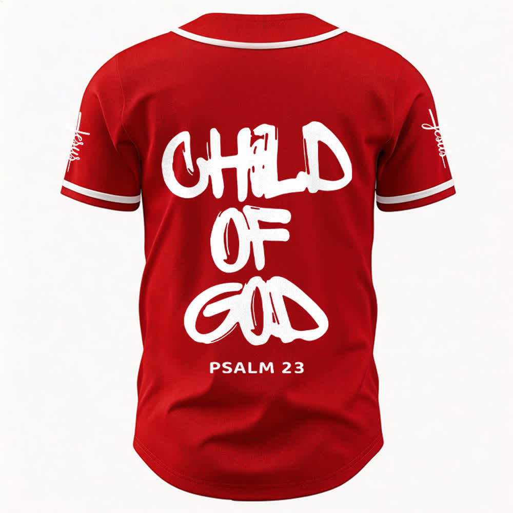 Christianartworkshop Baseballtrikot „Child Of God“ mit mehrfarbigen Kontraststreifen - image 8