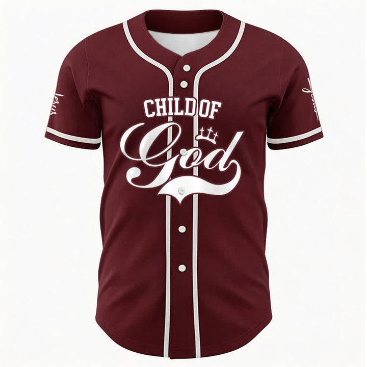 Christianartworkshop Baseballtrikot „Child Of God“ mit mehrfarbigen Kontraststreifen - image 16