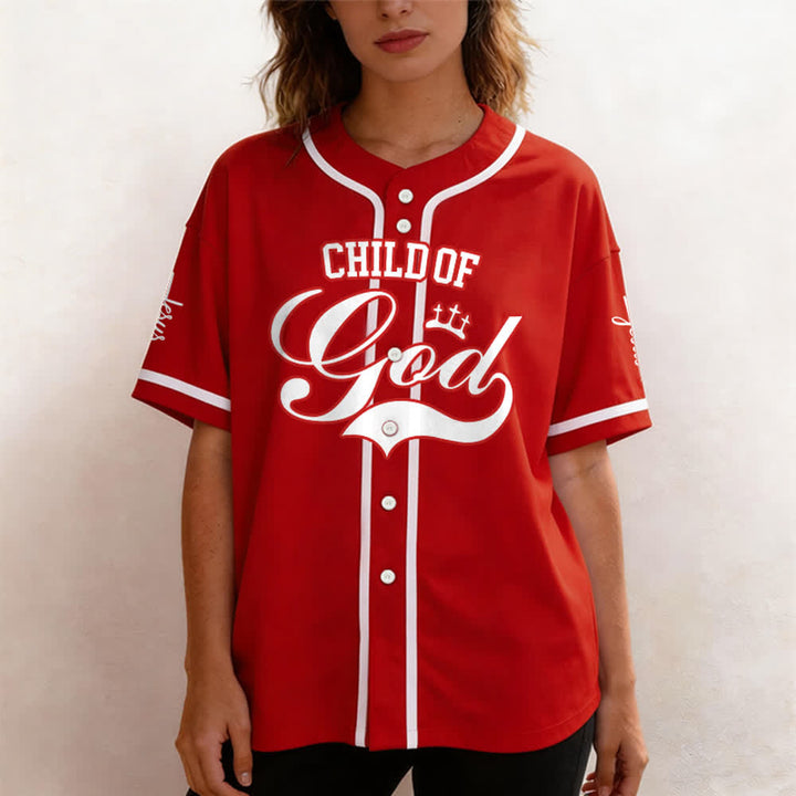 Christianartworkshop Baseballtrikot „Child Of God“ mit mehrfarbigen Kontraststreifen - image 13