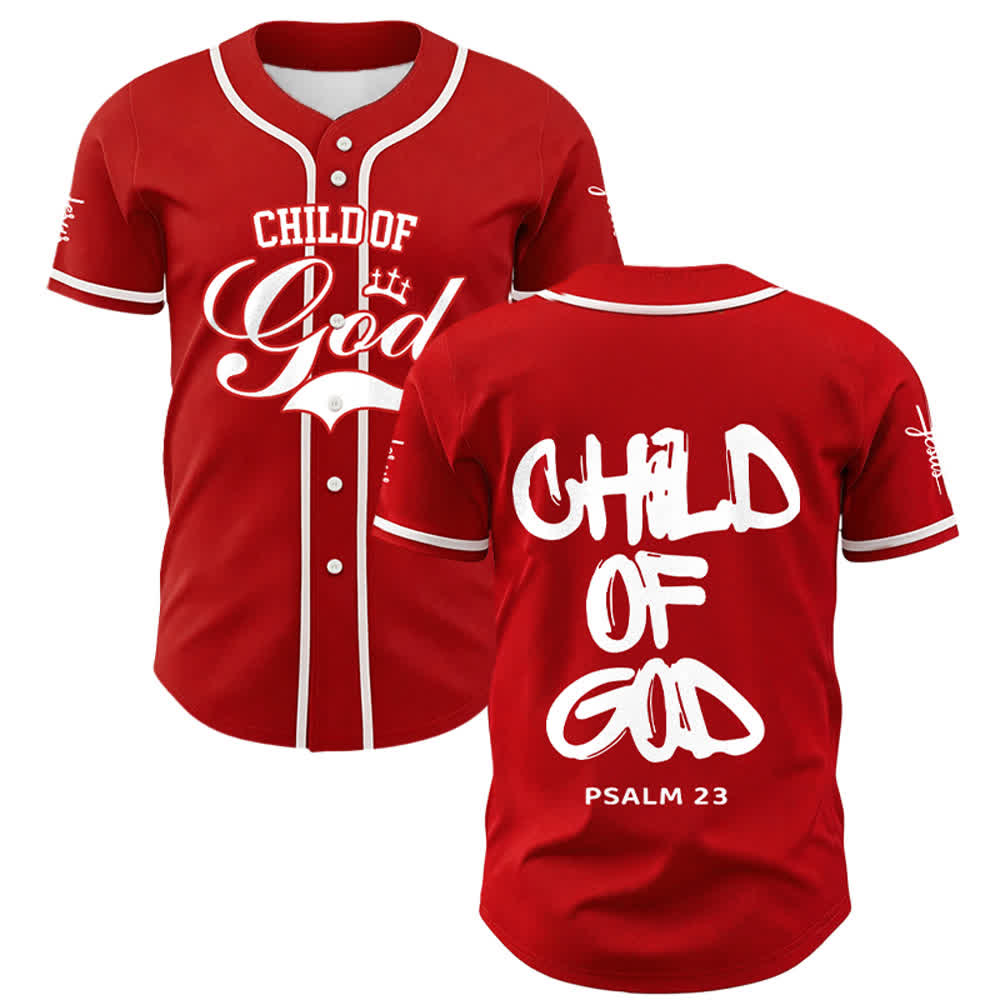 Christianartworkshop Baseballtrikot „Child Of God“ mit mehrfarbigen Kontraststreifen - Rot - 5XL - image 7