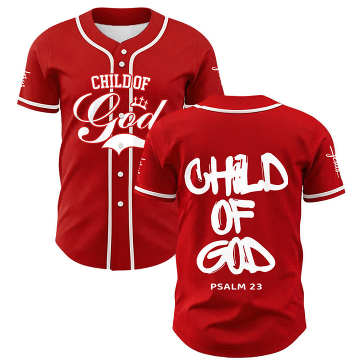 Christianartworkshop Baseballtrikot „Child Of God“ mit mehrfarbigen Kontraststreifen - Rot - 5XL - image 7