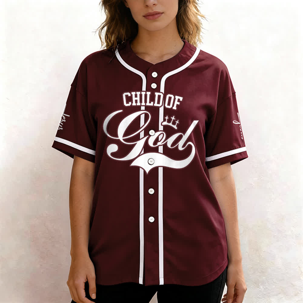 Christianartworkshop Baseballtrikot „Child Of God“ mit mehrfarbigen Kontraststreifen - image 20