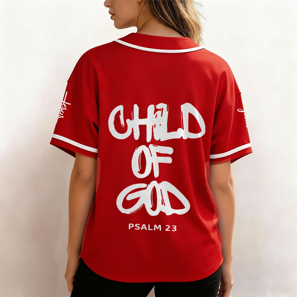 Christianartworkshop Baseballtrikot „Child Of God“ mit mehrfarbigen Kontraststreifen - image 12