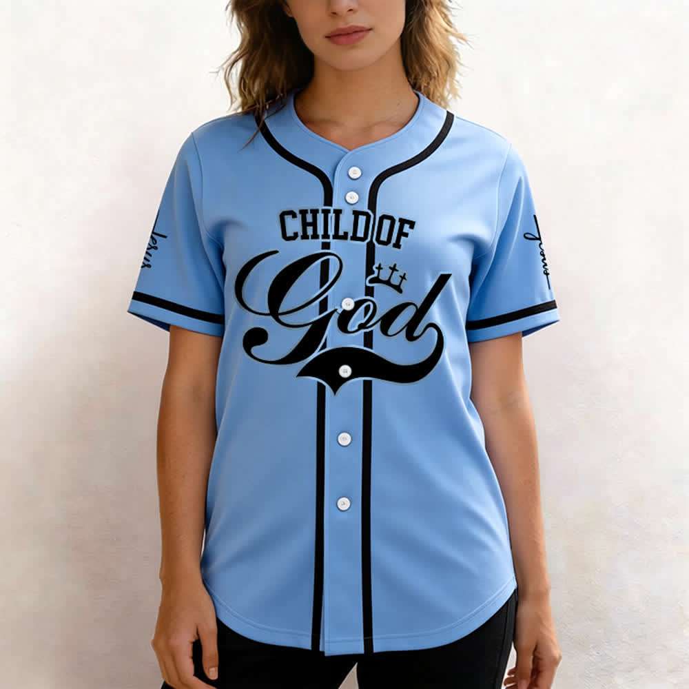 Christianartworkshop Baseballtrikot „Child Of God“ mit mehrfarbigen Kontraststreifen - image 27