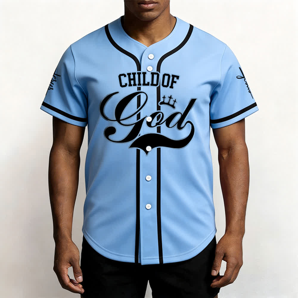 Christianartworkshop Baseballtrikot „Child Of God“ mit mehrfarbigen Kontraststreifen - image 25