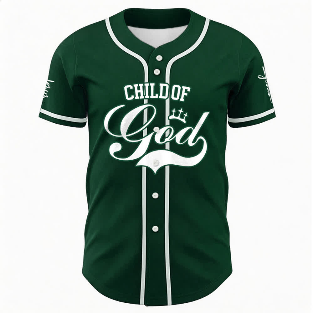 Christianartworkshop Baseballtrikot „Child Of God“ mit mehrfarbigen Kontraststreifen - image 30