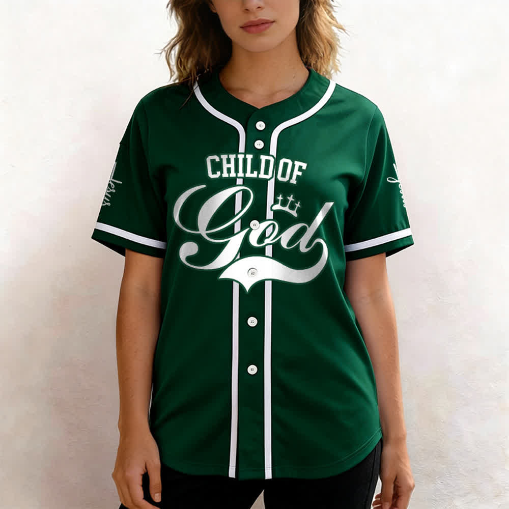Christianartworkshop Baseballtrikot „Child Of God“ mit mehrfarbigen Kontraststreifen - image 34