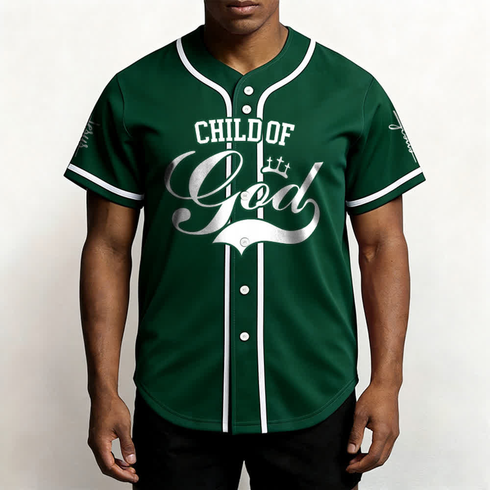 Christianartworkshop Baseballtrikot „Child Of God“ mit mehrfarbigen Kontraststreifen - image 32