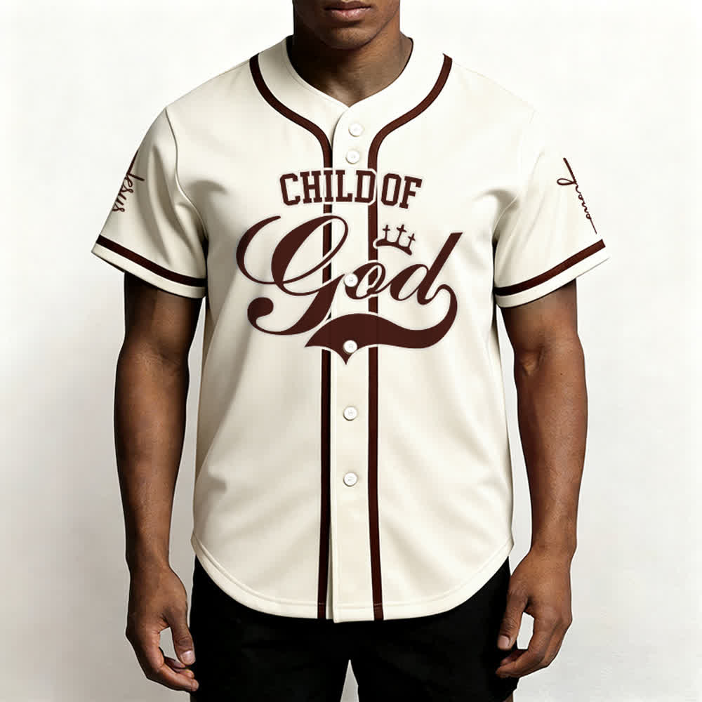 Christianartworkshop Baseballtrikot „Child Of God“ mit mehrfarbigen Kontraststreifen - image 39