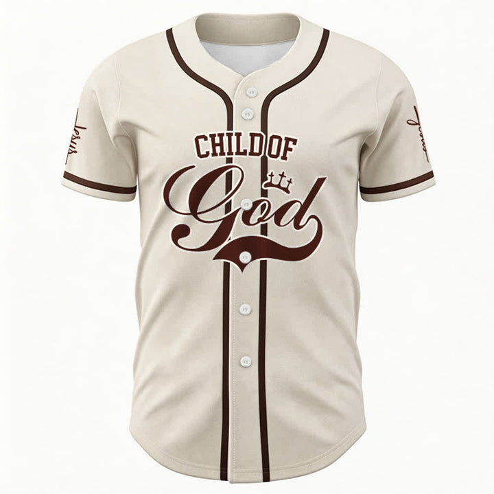 Christianartworkshop Baseballtrikot „Child Of God“ mit mehrfarbigen Kontraststreifen - image 37