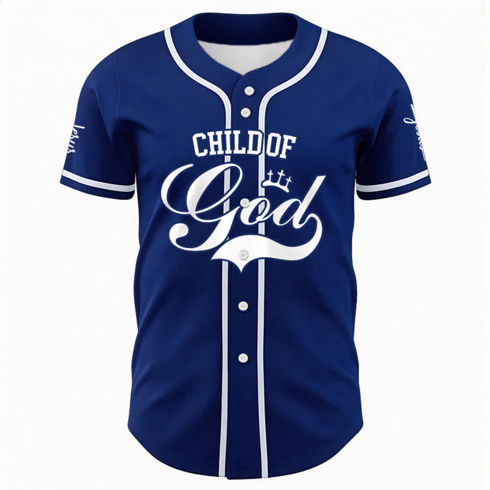 Christianartworkshop Baseballtrikot „Child Of God“ mit mehrfarbigen Kontraststreifen - image 44