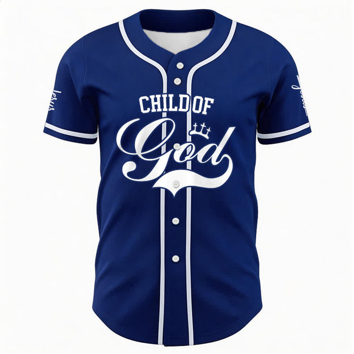 Christianartworkshop Baseballtrikot „Child Of God“ mit mehrfarbigen Kontraststreifen - image 44