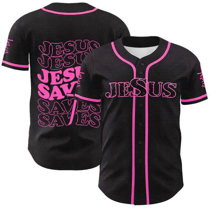 Christianartworkshop Jesus rettet Glaubensbekenntnis Unisex-Baseballtrikot - Rosa - 5XL - image 15