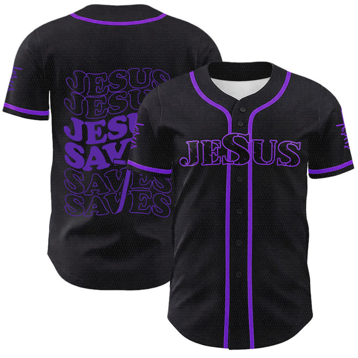 Christianartworkshop Jesus rettet Glaubensbekenntnis Unisex-Baseballtrikot - Lila - 5XL - image 21