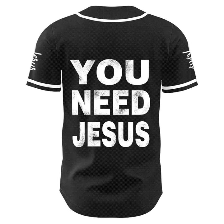 Christianartworkshop Du brauchst Jesus Glaubensbekenntnis Unisex Baseballtrikot - image 4