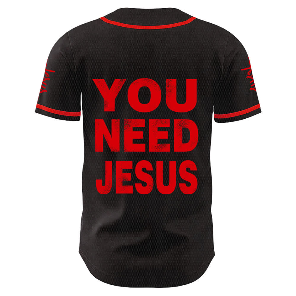 Christianartworkshop Du brauchst Jesus Glaubensbekenntnis Unisex Baseballtrikot - image 1
