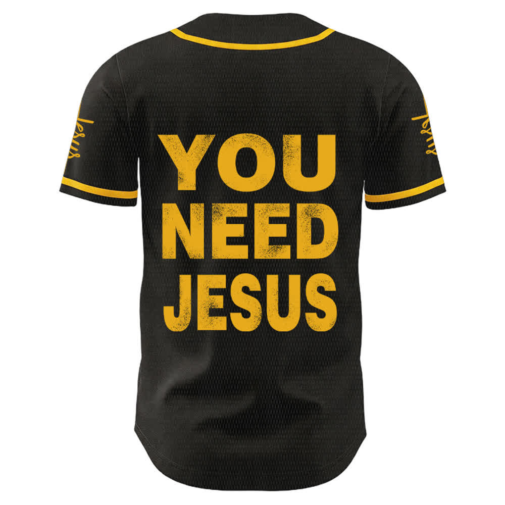 Christianartworkshop Du brauchst Jesus Glaubensbekenntnis Unisex Baseballtrikot - image 7