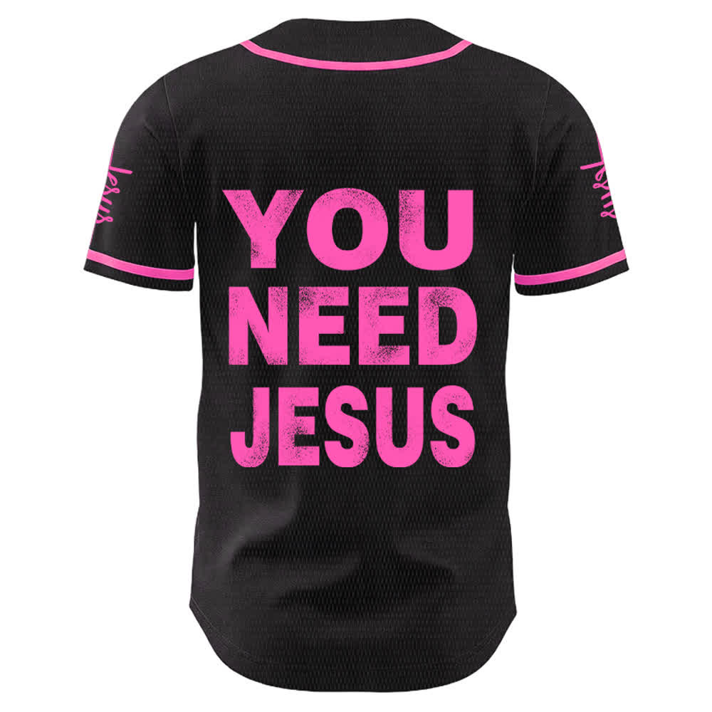 Christianartworkshop Du brauchst Jesus Glaubensbekenntnis Unisex Baseballtrikot - image 16