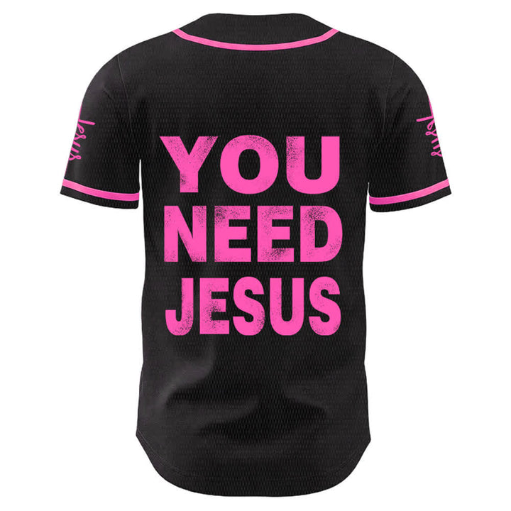 Christianartworkshop Du brauchst Jesus Glaubensbekenntnis Unisex Baseballtrikot - image 16
