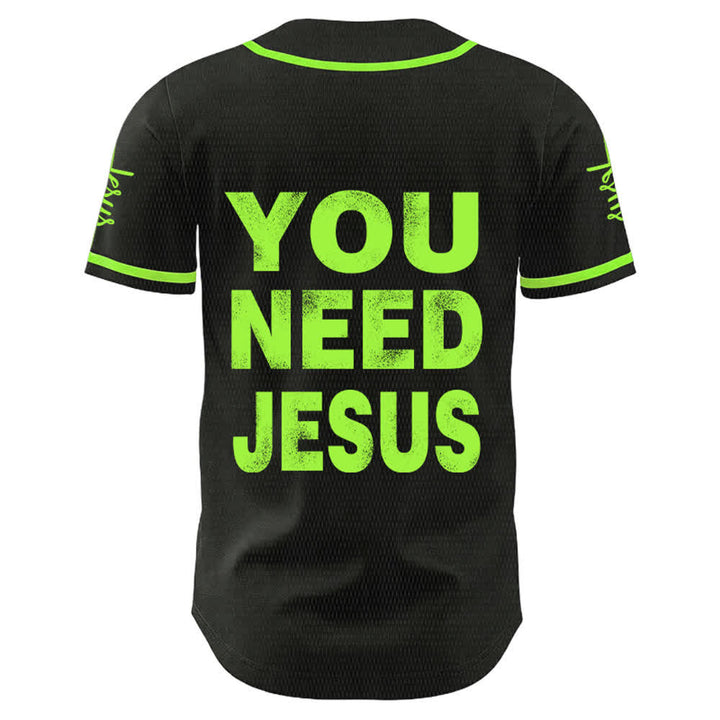 Christianartworkshop Du brauchst Jesus Glaubensbekenntnis Unisex Baseballtrikot - image 19