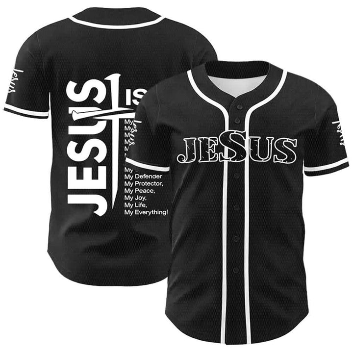Christianartworkshop Jesus ist mein Alles Glaube Unisex Baseballtrikot - Weiß - 5XL - image 6