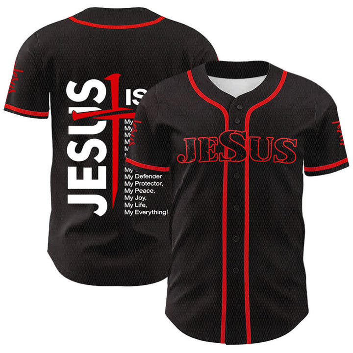Christianartworkshop Jesus ist mein Alles Glaube Unisex Baseballtrikot - Rot - 5XL - image 3
