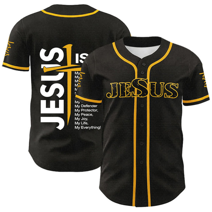Christianartworkshop Jesus ist mein Alles Glaube Unisex Baseballtrikot - Gelb - 5XL - image 9