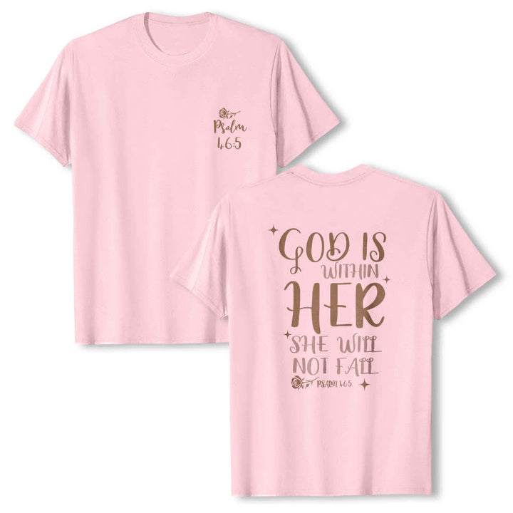 Christianartworkshop Klassisches T-Shirt mit doppelseitigem Aufdruck „Gott ist in ihr“ (Psalm 46,5) - Rosa - 2XL - image 12