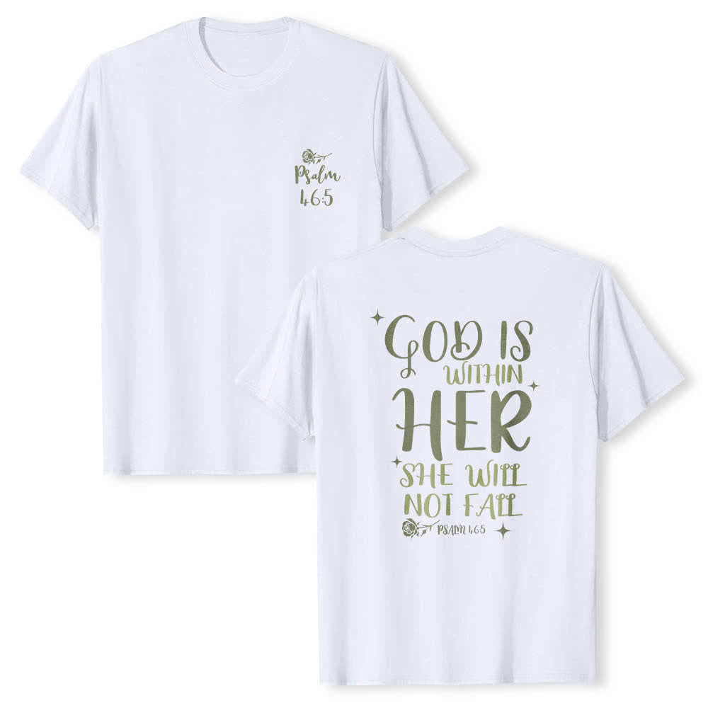 Christianartworkshop Klassisches T-Shirt mit doppelseitigem Aufdruck „Gott ist in ihr“ (Psalm 46,5) - Weiß - 2XL - image 15